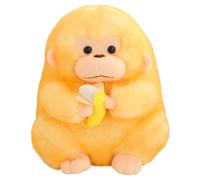JAWSEU Peluche Singe avec Banane, Jouet en Peluche Singe Kawaii Animaux en Peluche Singe Mignon Moelleux Oreiller en Peluche Jouet Doux Animal Poupée en Peluche Coussin Cadeaux pour Les Enfants Ami