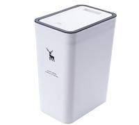 JAWSEU Poubelle de Cuisine avec Couvercle, Poubelle de Salle de Bain de 15 L Poubelle Rectangulaire Polyvalentes Poubelle à Bouton-Poussoir Poubelle à Cosmétiques Pour Cuisine Bureau Salle de Bain
