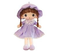 JAWSEU Poupée de Chiffon pour Filles, Poupée de Chiffon Mignonne Jouet en Peluche Bébé Douce avec Chapeau Et Jupe Jouet 1er Âge Bébé Poupon Poupée Peluche Cadeau de Noël d'anniversaire 45CM