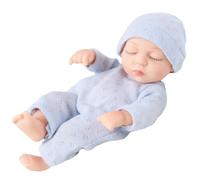 JAWSEU Poupées Bebe, 18cm Bebe Reborn Silicone Poupée Bébé Reborn Poupee Reborn Fille Realiste Nouveau-Né avec Vêtements Lavable Poupee Reborn Endormie Jouet Cadeau pour Enfant Fille Garçon
