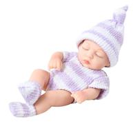 JAWSEU Poupées Bebe, 18cm Bebe Reborn Silicone Poupée Bébé Reborn Poupee Reborn Fille Realiste Nouveau-Né avec Vêtements Lavable Poupee Reborn Endormie Jouet Cadeau pour Enfant Fille Garçon