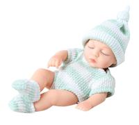 JAWSEU Poupées Bebe, 18cm Bebe Reborn Silicone Poupée Bébé Reborn Poupee Reborn Fille Realiste Nouveau-Né avec Vêtements Lavable Poupee Reborn Endormie Jouet Cadeau pour Enfant Fille Garçon