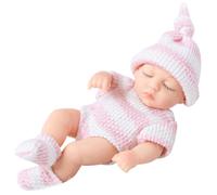 JAWSEU Poupées Bebe, 18cm Bebe Reborn Silicone Poupée Bébé Reborn Poupee Reborn Fille Realiste Nouveau-Né avec Vêtements Lavable Poupee Reborn Endormie Jouet Cadeau pour Enfant Fille Garçon
