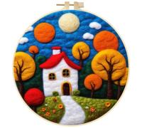 JAWSEU Punch Needle Kit de Démarrage de Broderie, Kit de Feutrage à L'aiguille pour Débutants Et Adultes Kit de Feutrage en Laine Kit Laine Feutrée Kit de Démarrage de Broderie pour Adultes