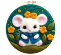 JAWSEU Punch Needle Kit de Démarrage de Broderie, Kit de Feutrage à L'aiguille pour Débutants Et Adultes Kit de Feutrage en Laine Kit Laine Feutrée Kit de Démarrage de Broderie pour Adultes