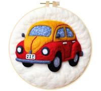 JAWSEU Punch Needle Kit de Démarrage de Broderie, Kit de Feutrage à L'aiguille pour Débutants Et Adultes Kit de Feutrage en Laine Kit Laine Feutrée Kit de Démarrage de Broderie pour Adultes