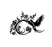 JAWSEU Stickers Oiseau Fleur, Créatif Autocollant de Voiture en PVC Imperméable 3D, Autocollants Bricolage Créatifs pour Voiture, Mur et Fenêtre
