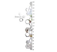 JAWSEU Tableau Croissance Miroir Autocollant Mural, Croissance Hauteur Toise Forme Géométrique Autocollants Muraux Stickers Tableau de Hauteur de Mur pour Enfants Chambres
