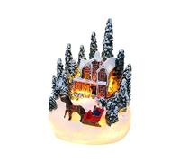 JAWSEU Village de Noël Lumineux en Résine Bâtiments à Piles Scène Maisons de Village de Noël LED Decoration Noel Village Maison De Neige Décorations Lumineuses Maison Enfant Veilleuse