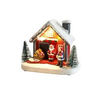 JAWSEU Village de Noël Lumineux et Animé - Maison LED Lumineuse - Veilleuse Enfant - Accessoires Décorations Bureau - Ornement Cadeau