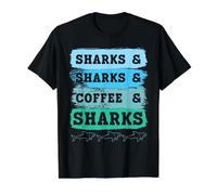 Jawsome Coffeeholic Figurine de Requins et de café T-Shirt Graphique avec Valeur, Homme, Noir, M