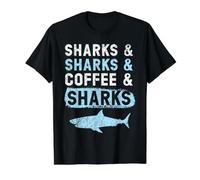 Jawsome Coffeeholic Figurine de Requins et de café T-Shirt Graphique avec Valeur, Homme, Noir, M