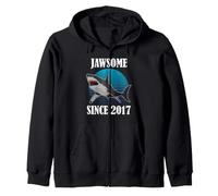 Jawsome Since 2017 Shark Lover Retro Ocean Animal Humour Vibe Sweat à Capuche