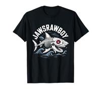 Jawsrawboy Squelette Requin Vagues Art T-Shirt