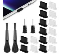 JAWUZ 20 Pcs bouchon anti poussiere usb c set, Protecteur de Port de Charge Type C, Bouchon Anti-Poussière en Silicone Compatible avec Port de Charge Type C Smartphone et Ordinateur Portable