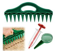 JAWUZ 3 Pièces Distributeur de Graines Semis, 1 x Punch & 2 x Seeder Planteuse Manuelle Precision, Semoir à Graines Manuel Semence Fournitures de Jardin de Jardinière pour Ferme de Légumes de Jardin