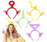 JAWUZ 4 Pièces Dessin Animé Mignon Télétubbies Style Cheveux Hoop The Teletubbies Peluche Filles Bandeaux Lavage Mignon Visage Chapeaux 3D Épingle à Cheveux Cheveux Accessoires
