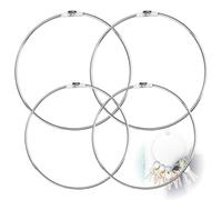 JAWUZ 4 Pièces Grand Anneau En Métal Polyvalent Anneaux Porte-Clés Anneau De Reliure,Mobiles Anneau De Classeur Anneau Articulé Pour Rideau De Douche T-Shirt Sac Scrapbooking Diy(90mm,150mm)