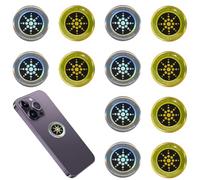 JAWUZ Lot de 12 autocollants de protection contre les ondes EMF, autocollants adhésifs en minéraux absorbant les ondes électromagnétiques pour tablettes (2,8 cm de diamètre) (Argenté + Or)