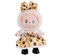 JAWUZ Vêtements pour labubu comprenant une robe et un nœud pour les cheveux, couleur orange (sans poupée)