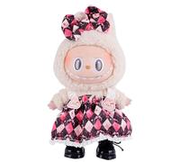 JAWUZ Vêtements pour labubu Comprenant Une Robe et Un nœud pour Les Cheveux(Rose)