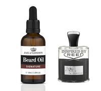 Jax of London Huile barbe Signature pour homme, huile de soin pour la barbe huile de croissance pour la barbe pour homme, composée de vitamine E, d'huile d'amande, d'huile de jojoba et d'huile d'argan