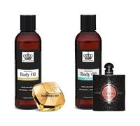 JAX OF LONDON Jax of London 400 ml Lot de deux huiles corporelles pour millionnaires 200 ml et orientales 200 ml pour femme, huile corporelle inspirée, huile hydratante pour la peau, huile corporelle
