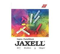 Jaxell Ingres Bloc 30 x 40 cm 20 Feuilles 100 g/m² Blanc Naturel sans Acide et pH Neutre Idéal pour Les Dessins au Pastel, au Crayon, à la rougeur et au Charbon