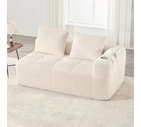 Jaxenor Canapé cloud 2 places avec coussins de dossier segmentés Boneless - Canapé modulaire pour salon, chambre à coucher - Fauteuil inclinable en velours côtelé avec porte-gobelet intégré - Sans