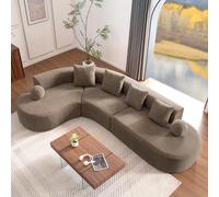 Jaxenor Canapé cloud avec coussin segmenté entièrement compressé - Canapé modulaire avec fonction convertible - Pour salon, chambre à coucher - Chenille - Marron