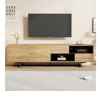 Jaxenor Meuble TV de 173 cm avec fonctions de rangement, élégant meuble TV avec espace de rangement, meuble TV pour salon, meuble TV avec compartiments échelle pour téléviseurs jusqu'à 70", couleur