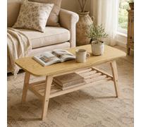 Jaxenor Table basse en bois avec socle de 100 cm de long et espace de rangement à deux niveaux