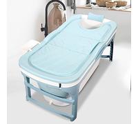 Jaxguom Baignoire pliable pour adulte - 132 x 60 x 50 cm - Baignoire pliable - Avec couvercle - Panier à savon - Pour jardin, petite salle de bain - Taille XL