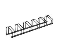 Jaxguom Béquille de vélo pour 6 vélos, 30 cm, espacement des roues 35-55 mm, largeur du pneu en acier inoxydable, vis autobloquantes, sol ou montage mural, support multiple, noir