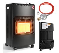 Jaxguom Chauffage à gaz 4200 W - Chauffage à gaz pliable avec 3 niveaux de | Chaleur infrarouge, allumage piézo, ODS et protection anti-basculement, pour bouteilles de gaz de 8 à 15 kg, avec roulettes