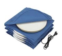 Jaxguom Chauffeur d'assiettes électrique XXL pour 12 Assiettes (jusqu'à 32 cm) - 200W-74°C, Chauffe Assiette Housse Lavable, Chauffage en 10 Min, Protection Contre la surchauffe[Bleu]