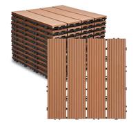 Jaxguom Dalles en WPC 30x30 cm, 22 pièces de carreaux de balcon pour 2m², dalles de terrasse WPC avec système de clic, revêtement de sol de balcon résistant aux intempéries, imperméable, dalles de