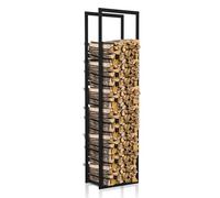 Jaxguom Étagère à bois de cheminée pour l'intérieur et l'extérieur - Étagère à bois de chauffage en métal - Aide à l'empilage du bois de chauffage (100 x 25 x 40 cm) - Noir