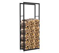 Jaxguom Étagère à bois de cheminée pour l'intérieur et l'extérieur - Étagère à bois de chauffage en métal - Aide à l'empilage du bois de chauffage (150 x 25 x 60 cm) - Noir