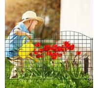 Jaxguom Kit complet de clôture d'étang - Clôture de jardin en métal - 10 éléments de clôture - Longueur : 7,5 m - Avec 12 barres de fixation - Clôture pour chien - Clôture en treillis pour animaux