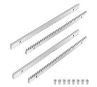 Jaxguom Lot de 4 crémaillères en acier galvanisé pour portail coulissant, 2 m de long (50 cm de long), argenté