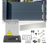 Jaxguom Moteur de portail coulissant 750W, entraînement de porte de garage jusqu'à 1600 kg, ensemble de moteur de portail coulissant 12 m avec télécommandes et fonction de fermeture automatique