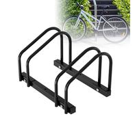 Jaxguom Porte-vélos au sol pour 2 vélos, distance entre les roues de 30 cm, largeur de pneu de 35 à 55 mm, acier inoxydable, vis auto-serrantes, montage au sol ou au mur, support multiple pour vélos