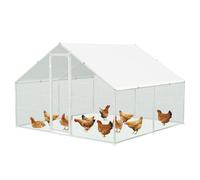 Jaxguom Poulailler - 3 x 3 x 2 m - En acier galvanisé - Enclos pour petits animaux - Avec toit pare-soleil et porte - Pour animaux de compagnie, poules, oiseaux, petits animaux et plantes