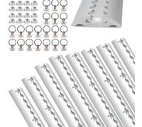 Jaxguom Rail d'arrimage 8 x 1 m, forme demi-circulaire en aluminium éloxé, avec 20 œillets et 16 embouts, dispositif de retenue de charge pour camions