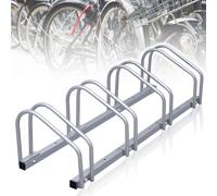 Jaxguom Support de vélo au sol pour 4 vélos, espacement des roues 30cm, largeur de pneu 35-55mm, acier inoxydable, vis autobloquantes, montage au sol ou mural, support multiple, porte-vélo, support