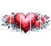 Jaxiaco 5 Pack Diamond PaintingAmour fleur Diamond Painting Adulte Grand Format, 5D Cristal Diamant Arts Complet Kits, DIY Strass Peinture Débutant pour Decoration Murale Cadeau Femme 100x50cm 0b-1