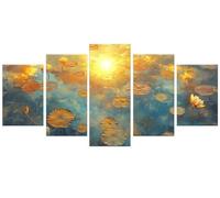 Jaxiaco 5 Pièces Diamond Painting Rétro Diamond Painting Adulte, lotus Diamonds Paintings Adulte Grand Format, DIY Full Drill Gemme Cristal Artisanat Set, Decoration Noel Cadeau Femme 50x25cm 0b-95