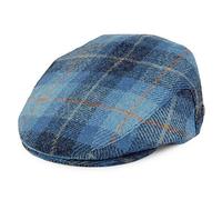 Jaxon & James Casquette Plate en Harris Tweed Bay River Bleu-Bleu Marine