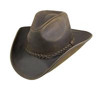 Jaxon & James Chapeau de Cowboy en Cuir de Buffle Chocolat M